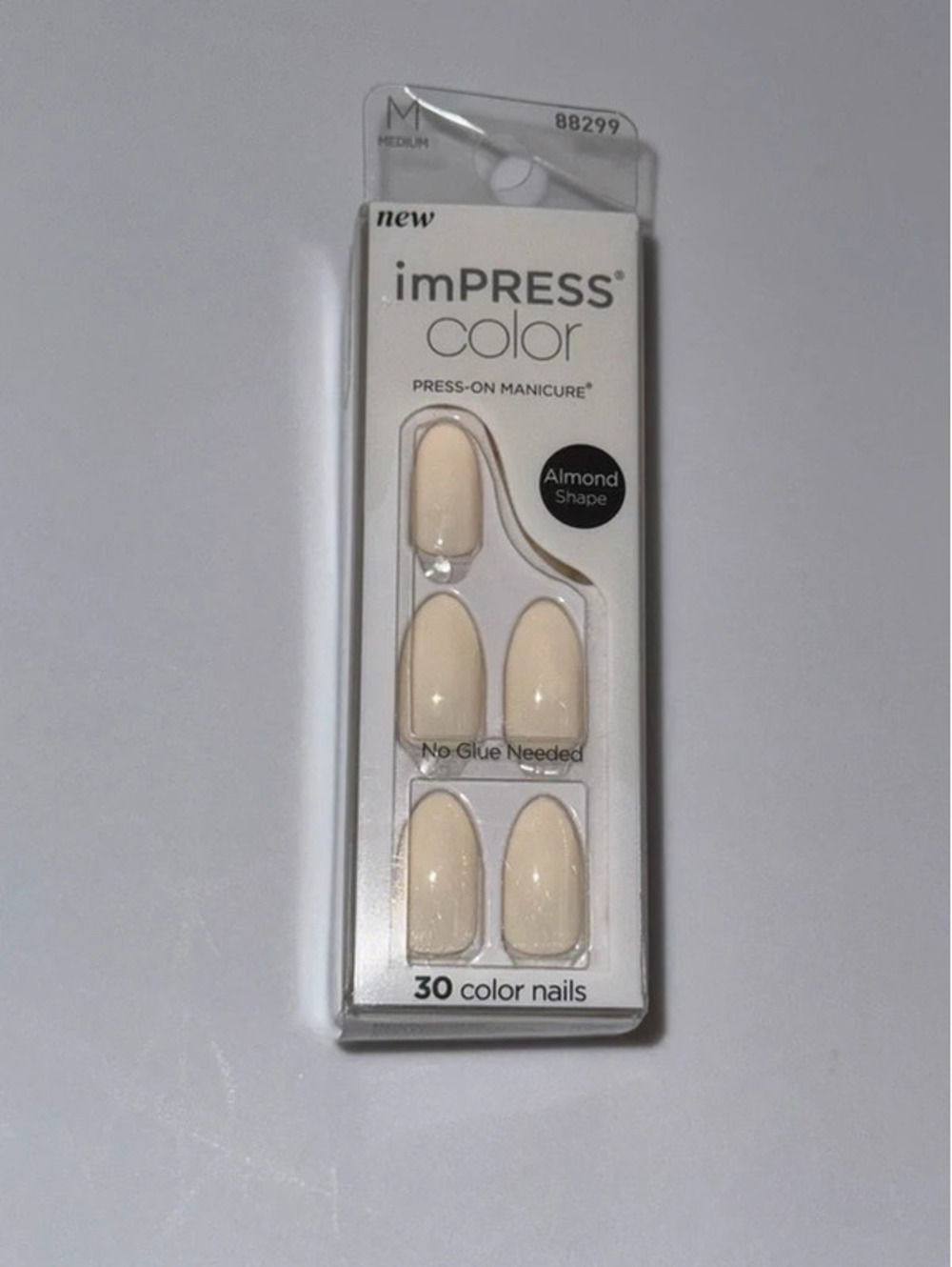 KISS imPRESS Ballroom Almond Press On Nails Medium Cream Ivory 30 Count NEW